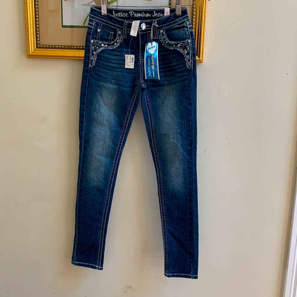 Girls justice skinny jeans size 12